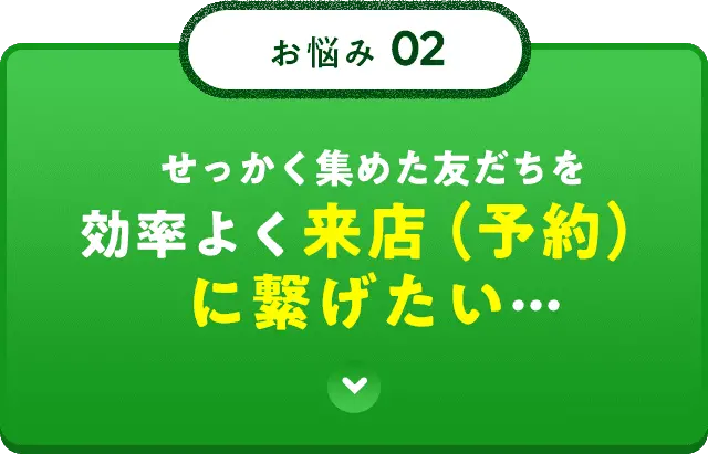 せっかく集めた友だちを効率よく来店（予約）に繋げたい、、
